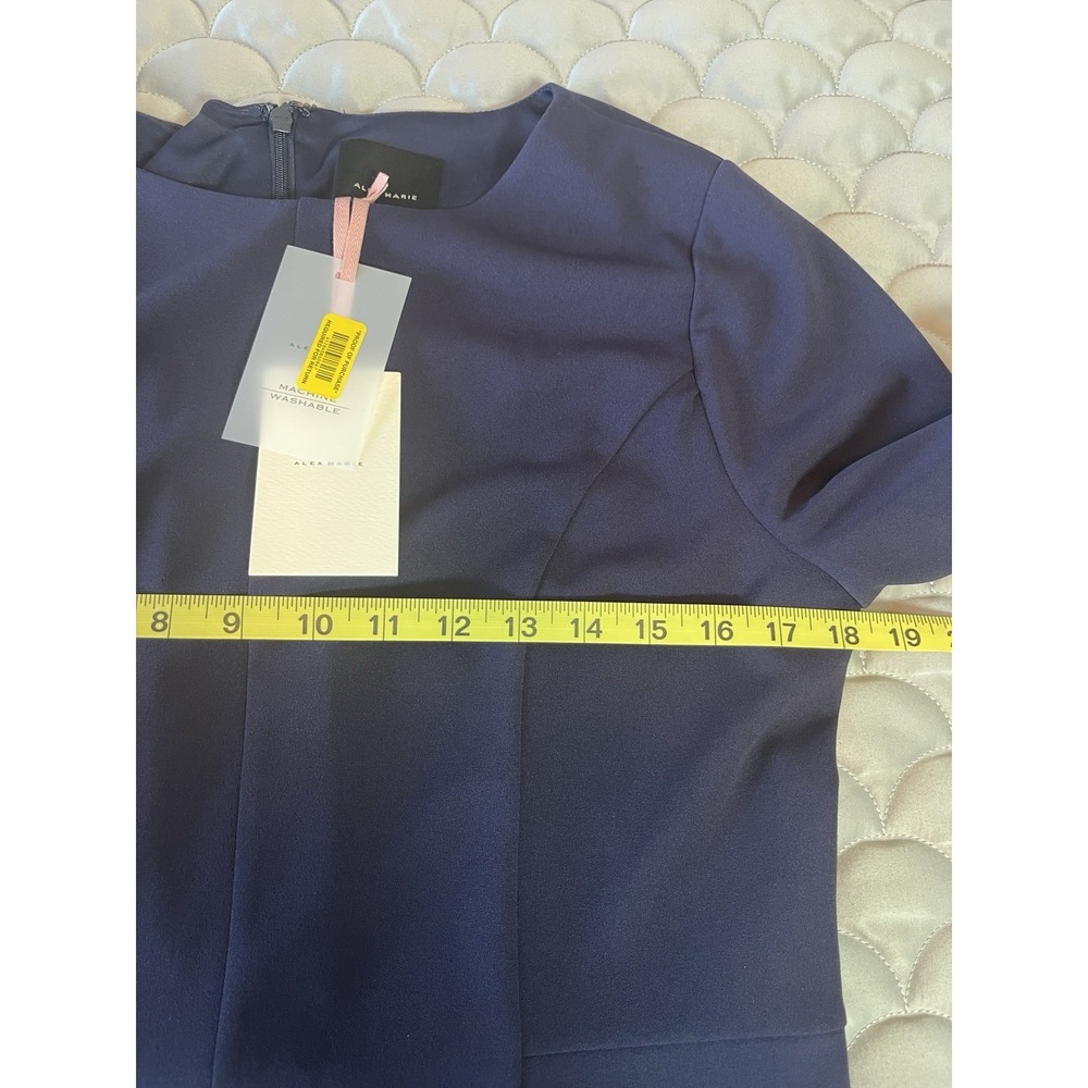 Alex Marie Women's L Small Blue Short Sleeve Lined Career Dress New With Tags - Picture 6 of 7